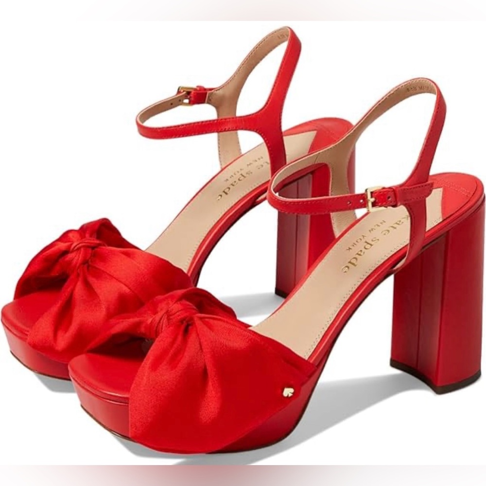 kate spade new york
 Lucie Platform Dress Sandals flame scarlet Sz 9.5